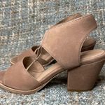 Eileen Fisher Doe Tumbled Nubuck Leather Heeled Sandal in Earth Photo 2
