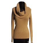 Cache Gold Metallic Exaggerated Oversized Collar Top New Soft Stretch NWT $98 Photo 4