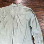 J.Crew • Popover Tunic Blouse sage green cotton button front roll sleeve Photo 8