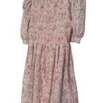 EN SAISON Floral Eyelet Lace Babydoll Short Sleeve Square Neck Dress EUC Small Pink Photo 8