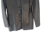 American Leather USA Vintage 90s Women's Size‎ Large Black Button Up Jacket Coat Photo 2