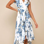 Lulus  French Countryside White Floral Print High-Low Dress Photo 0