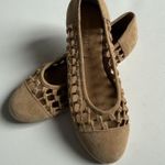 Etienne Aigner Eden Knotted Suede Flats Tan Woven Ballet Shoes Sz 7 Fall Capsule Photo 2