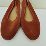 Anthropologie Soludos Juliette Pumps Stacked Heel Suede Round Toe Rust Orange 11 Photo 7