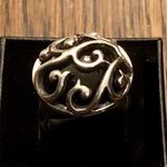 Onyx BARSE Sterling Silver Filigree Overlay Ring Photo 8