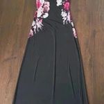Cache Vintage  Floral Halter Jersey Maxi Dress Black/White/Pink XS Photo 0