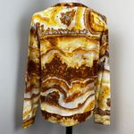 Le Superbe Anthropologie Sliced Agate Solar Topaz Print Modal Sweatshirt Large Yellow Photo 5