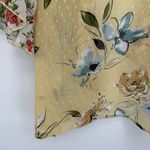 Adora Yellow Floral Sheer Ruffle Mixed Pattern Kimono Shawl Overlay Size Small Photo 8