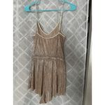 Victoria's Secret ‎ Gold V Neck Plisse Romper Small Fairytale Metallic Fantasy Photo 4