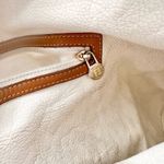 Fendi Vintage Cream White Quilted Faint Stripe Hobo Slouch Fabric Canvas Bag Photo 6