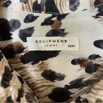 Equipment  Silk Shirt Womens Size Medium Brown Animal Print Long Sleeve Button Up Photo 6