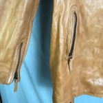 Bod Christensen 100% Leather Tan Caramel Moto Coat Belted Asymmetrical L Brown Size L Photo 8