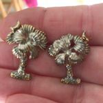 Palm Tree Moon Earrings Posts Retro SC Beaches Gold Photo 1