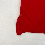 Dana Buchman Red Pleated Front Blouse Elegant Short Sleeve Top Size S Photo 3