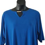 Belle by Kim Gravel Blue 3/4 Sleeve Blouse Top Women's Size 1X Stretch NWOT Photo 3