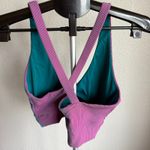 Beach Riot  Mindy Sports Bra In Sorbet Two Tone Iridescent Rouched Size L Photo 2
