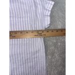 Lola River Womens Linen Top Xs Purple White Striped Tencel Button Down‎ Shirt Photo 4