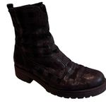 Gabor Plaid Black/Gray Metallic Combat Ankle Boots, UK 6/US 8.5 Black Photo 0
