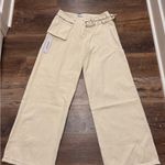Princess Polly  Paltrow Mid Rise Wide Leg Cargo Jeans Cream Photo 0