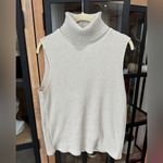 ZARA  sweater vest turtleneck sleeveless top ribbed ecru greige neutral knit Photo 5