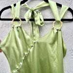 Song Of Style Satin Neck Tie Party Emma Midi Dress Pistachio Green Women's Sz M Size M Photo 4