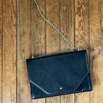 Banana Republic Elegant Black Leather envelope, Shoulder Bag gold chain strap Photo 0