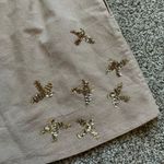 Anthropologie Leifnotes tan metallic sequin embroidered mini skirt size 8 Photo 3