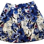 White House | Black Market  Skirt Blue White Floral Pleated, Sz 12 Photo 7