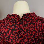 ZARA  Dress Animal Print Ruffle Red‎ Black Leopard Mini Long Sleeves Mini Medium Photo 10