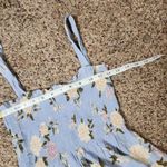 American Eagle Smocked Crop Tank Top Sleeveless Blue Floral Size XS Flowy Light Photo 4