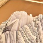 Loft  Fit & Flare Striped Button Front Sleeveless Sundress‎ White Blue 2 Photo 6