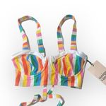 Unique Vintage new ミ Marlene Bikini Swim Top ミ Rainbow Pride Stripes ミ Small ミ Photo 4