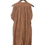 Doen Goa Jumpsuit Women’s Size Medium Clay Block Print Cotton 70s Boho Missing B Orange Photo 5