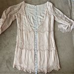 Light Pink Backless Bell Sleeve Boho Wedding Guest Dress (uma and leopold) Photo 6