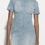 ZARA Women’s Light Blue Denim Mini Dress Size M Photo 0