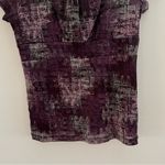 Axcess Blouse Shirt Top Women Medium Short Sleeve Nylon Mesh Gather Lined Purple Photo 2