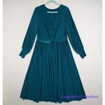 Eloquii Knot Front Pleated Skirt Dress in teal, size 16 Photo 1