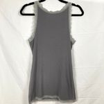 Old Navy  Y2K Womens L Gray Lace Trim Ribbed Fitted Tank Top Preppy Layering Photo 1
