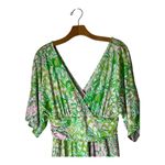 Lilly Pulitzer Lilly‎ Pulitzer Romper Women Medium Green Pink Floral Parigi Dress Preppy Boho Photo 3