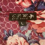 C.P.W. New York Burgundy floral blouse. Boutique Red Size L Photo 1