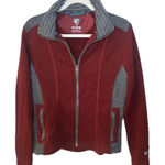 Kuhl Alfpaca Fleece Full Zip Maroon Burgundy Red Gray Sweater Women’s Size Small Photo 0