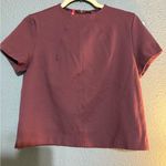 Spanx  The Perfect Short Sleeve Crew
Neck Top Elegant Burgundy. Photo 5