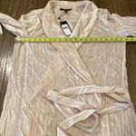 BCBG Maxazria Crushed Velvet Robe Wrap Dress long sleeve v neck almond pink L Photo 7