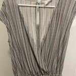 BCBGeneration Striped V-Neck Romper Women Medium Bohemian Prep Casual Festival Photo 5