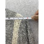Chico's  Women's Knit Blazer Gray Crochet Marled Open Front Size 1 Fringe Hem Photo 11