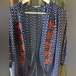 Miss Me  Embroidered Kimono Desert Sky Open Front NWOT Blue/White Boho Festival Photo 3