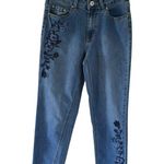 Camila Coelho  Straight Ankle Embroidered Jeans Photo 3