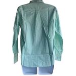 Everlane  Womens 00 Silky Cotton Relaxed Shirt Green White Stripe Long Sleeve NEW Photo 1