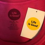Life is Good Womens Crusher Tee Shirt Sunday Funday Football Scoop Neck Pink S Photo 2