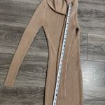 V28 Women Cowl Neck Sweater Long Sleeve Ribbed Knit Fitted Beige Dress Size M Tan Size M Photo 12